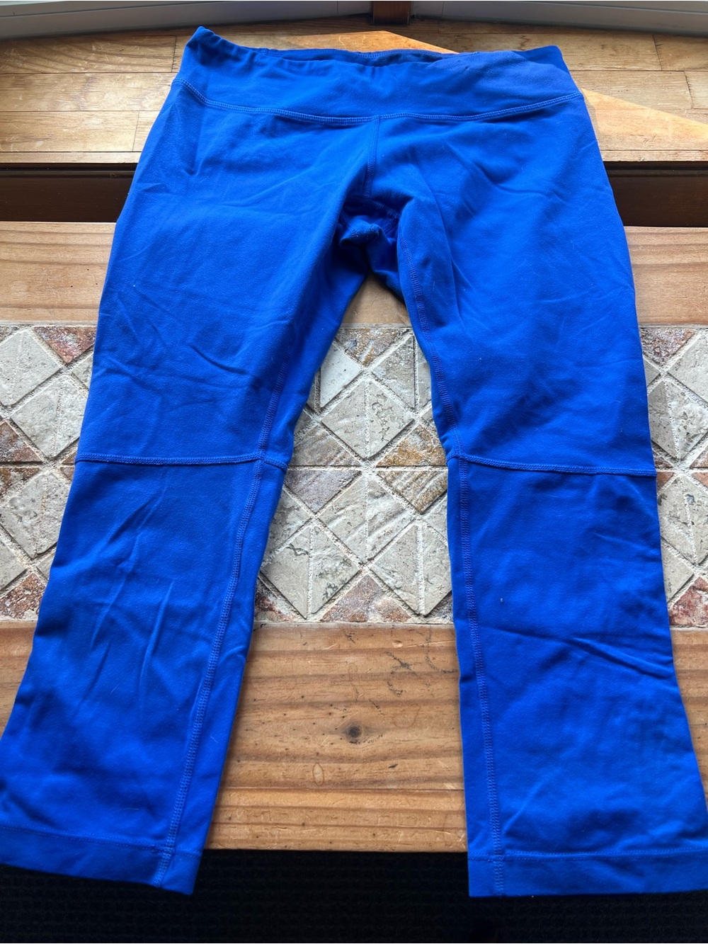 kiraGrace Women's Blue Solid Pull-On Yoga Pants Stretch Supplex Nylon Size M#297